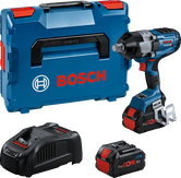 Bosch GDS 18V-1600 impact wrench set with battery and charger.