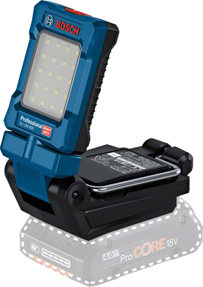 Bosch GLI 18V-800 cordless work light with LED panel.