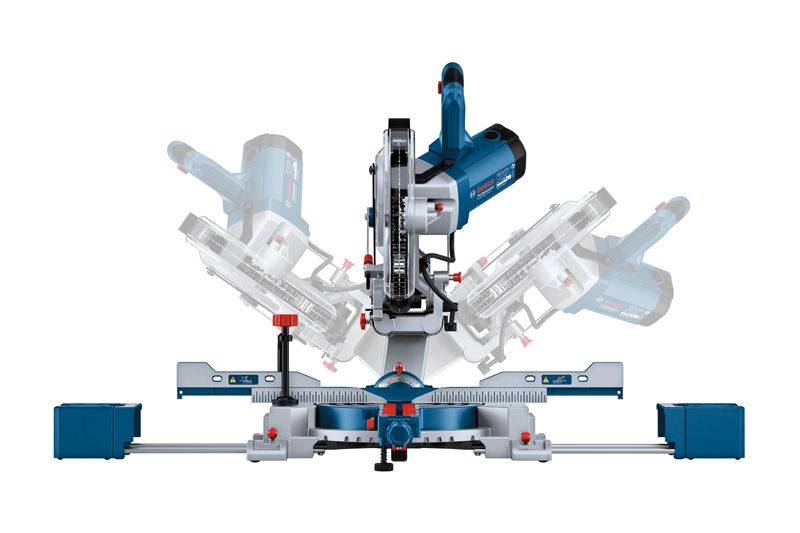Bosch GCM 305-254 D mitre saw with adjustable bevel angle.