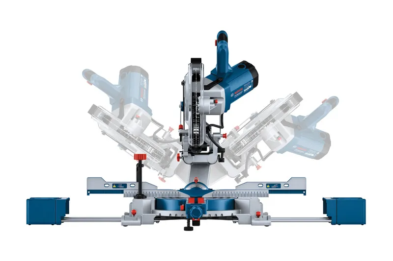 Bosch GCM 305-254 D mitre saw with adjustable bevel angle.