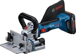 Bosch GFF 18V-22 cordless biscuit joiner for precise wood joints.