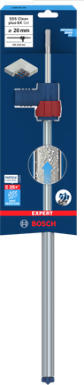 EXPERT SDS Clean plus-8X Hammer Drill Bit Set 20 x 400 x 550 Bosch SDS Clean plus-8X 20×400×550 mm hammer drill bit.