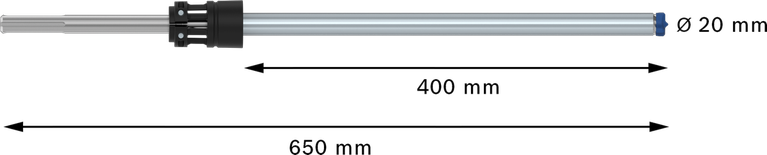 Bosch EXPERT SDS max-8X 20mm hammer drill bit, 650mm length.