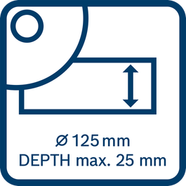 Max. 25mm cutting depth