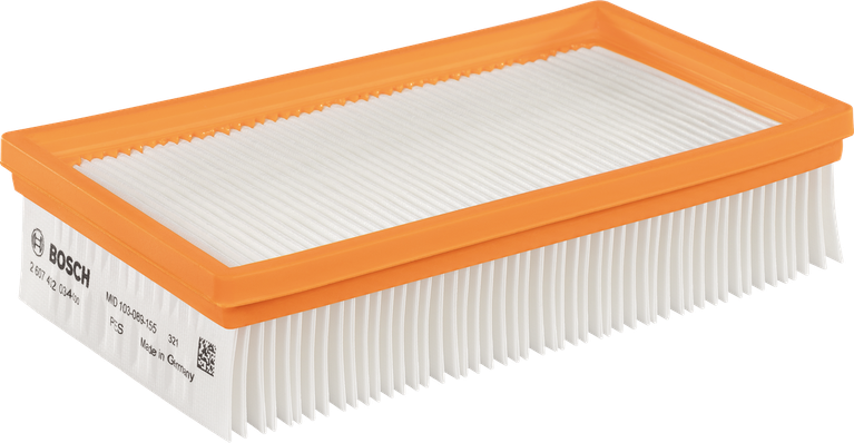 Bosch polyester flat-pleated filter for dust extractors.