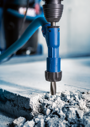 Bosch EXPERT SDS max Flat Chisel Adapter breaking concrete.