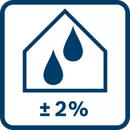 Measuring accuracy of relative humidity ± 2 % plus use-dependent deviation