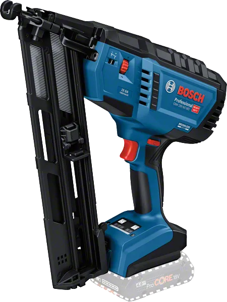 Bosch GNH 18V-64 MD cordless wood nailer for precise nailing.