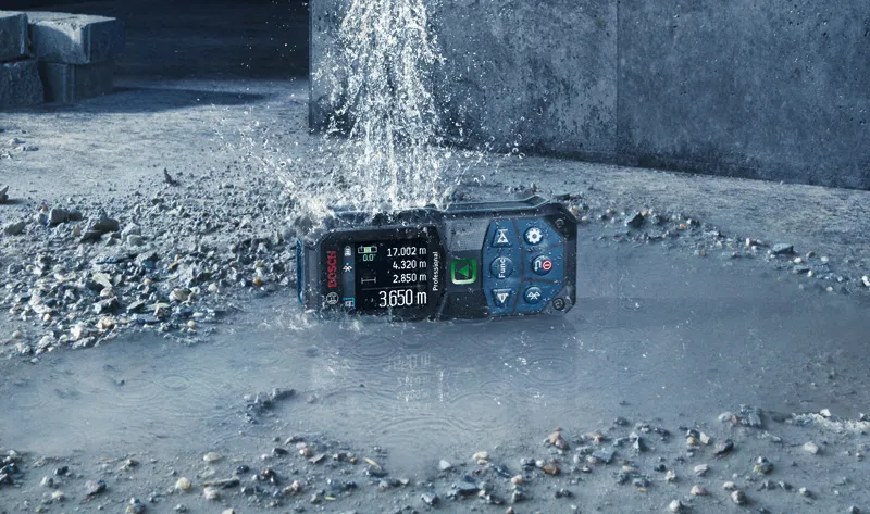 GLM 50-27 CG Laser measure device in water.