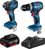 Bosch 18V Brushless 2 Piece 4.0Ah Combo Kit with drill, driver, battery and charger.