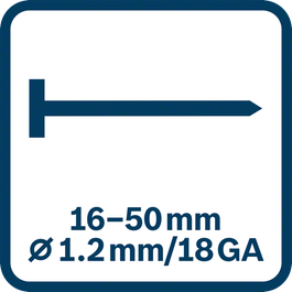 Describes the naillength, diameter &wire gauge of the nails to be used in the nailgun