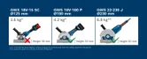 Bosch GWS 18V-180 P cordless angle grinder cutting concrete.
