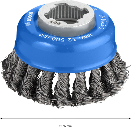 PRO Metal heavy X-Lock Cup Brush, 75 x 0.35 mm Bosch PRO Metal heavy X-Lock Cup Brush 75mm for angle grinders.