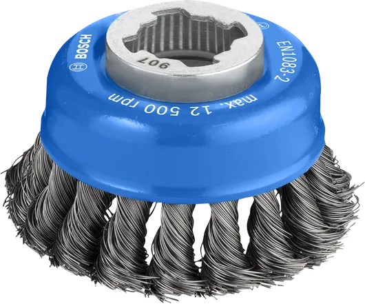 PRO Metal heavy Cup Brush Bosch PRO Metal heavy X-Lock Cup Brush 75 mm for grinders.
