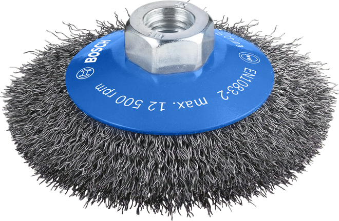 PRO Metal clean Bevel Brush, 100 x 0.3 mm, Thread Bosch PRO Metal clean Bevel Brush, 100 mm threaded.