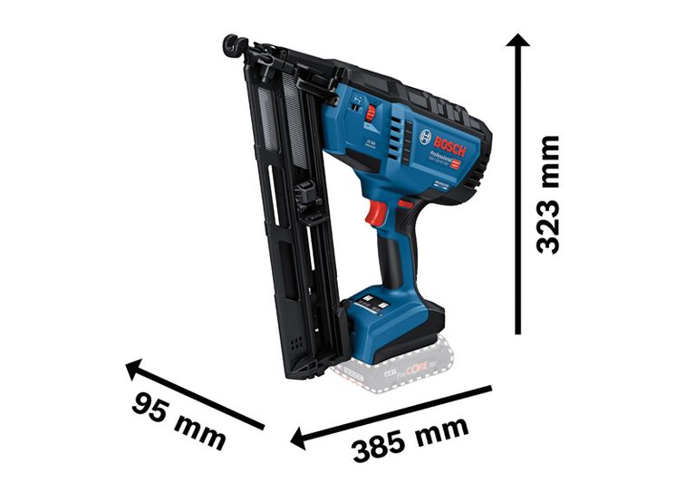 Bosch GNH 18V-64 MD cordless finish nailer, 15 gauge.