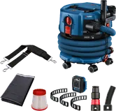 Bosch GAS 18V-12 cordless wet dry vacuum with accessories.
