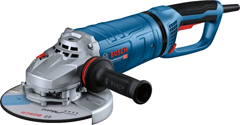 Bosch GWS 27-180 PR angle grinder with ergonomic handle.