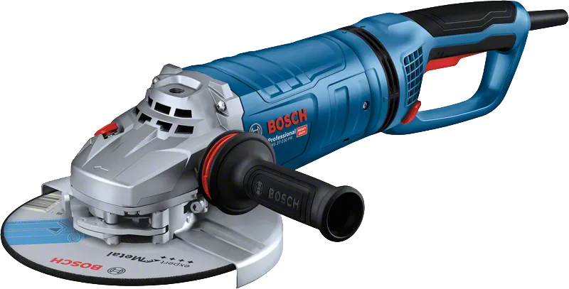 Bosch GWS 27-230 PR angle grinder with ergonomic handle.