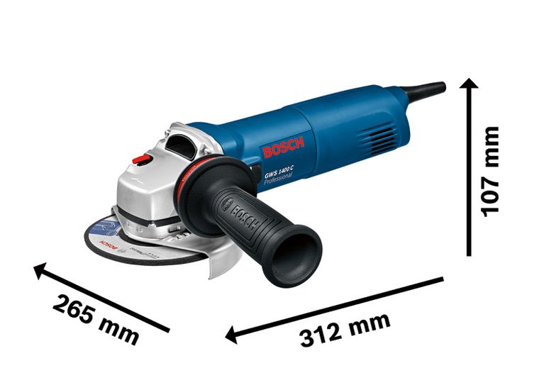 Bosch GWS 1400 C angle grinder with 125 mm disc.