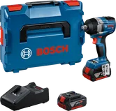 Bosch GDS 18V-750 cordless impact wrench set with case.