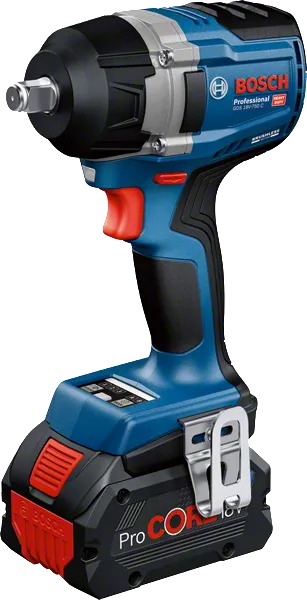 Bosch cordless impact wrench GDS 18V-750 with ProCORE18V battery.