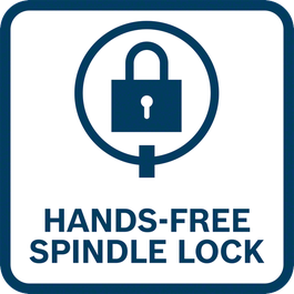 Shows that the tool has a spindle lock that stays in the locked position and the hands can be removed to be free for router bit changes
