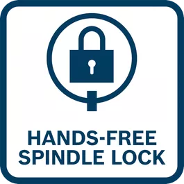 Shows that the tool has a spindle lock that stays in the locked position and the hands can be removed to be free for router bit changes