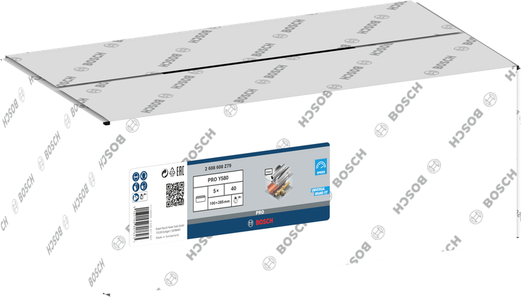 PRO Y580 Sanding Belt, 100 x 285 mm, 90 mm, G40, 5 pcs Bosch PRO Y580 sanding belt 100×285 mm G40 5 pcs.