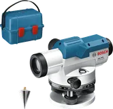 Bosch GOL 26 D optical level with carry case and plumb bob.