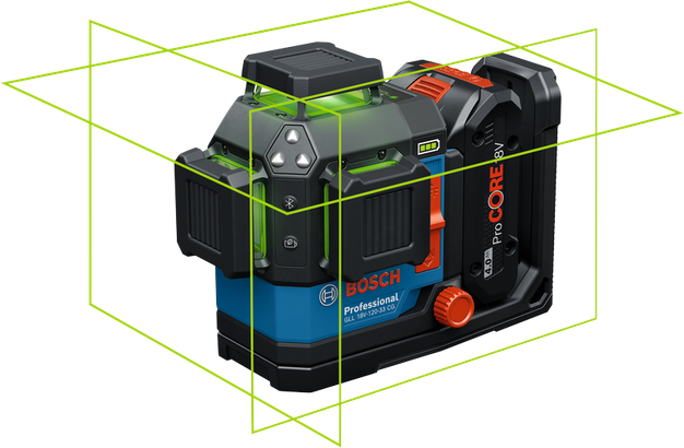 Bosch GLL 18V-120-33 CG laser leveling tool with 120 m range.