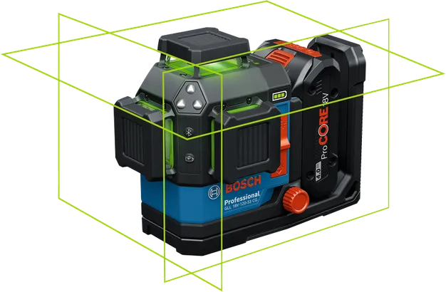 Bosch GLL 18V-120-33 CG laser leveling tool with 120 m range.