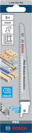 Bosch PRO Window Demolition S611DF 5-pack blades 1.25 x 19 x 150 mm.