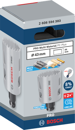 PRO Multi Material PC Plus Hole Saw, 43 mm PRO Multi Material PC Plus Hole Saw, 43 mm