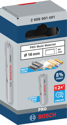 PRO Multi Material Hole Saw, 16 mm, Threaded PRO Multi Material Hole Saw, 16 mm, Threaded