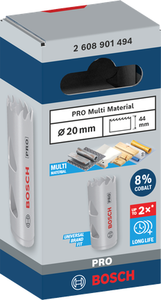 PRO Multi Material Hole Saw, 20 mm, Threaded PRO Multi Material Hole Saw, 20 mm, Threaded
