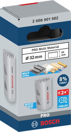 PRO Multi Material Hole Saw, 32 mm, Threaded PRO Multi Material Hole Saw, 32 mm, Threaded