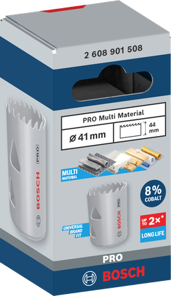 PRO Multi Material Hole Saw, 41 mm, Threaded PRO Multi Material Hole Saw, 41 mm, Threaded