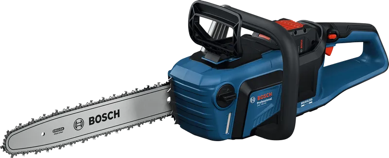 Bosch GKE 18V-40 cordless chainsaw with ProCORE battery.