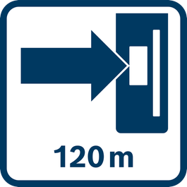 Up to 120 m working range (radius) with receiver