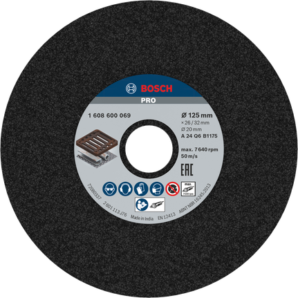 Bosch PRO Metal Grinding Wheel 125 x 26 x 20 mm.