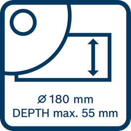 Max. 55 mm cutting depth