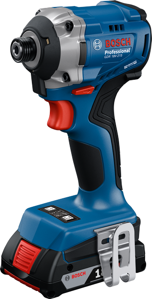 Bosch GDR 18V-215 cordless impact driver for fastening tasks.
