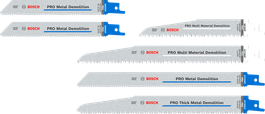 Bosch PRO Demolition Blade Set, 6 pcs for metal and multi material.