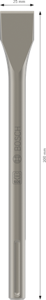 Bosch PRO SDS max-4C Flat Chisel, 25 x 300 mm.