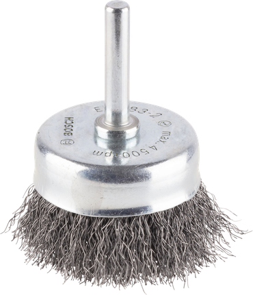 PRO Metal clean Cup Brush, Straight Shank, 50 x 0.2 mm Bosch PRO Metal clean Cup Brush 50mm crimped wire.
