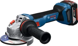 Bosch GWS 18V-11 cordless angle grinder with side handle.