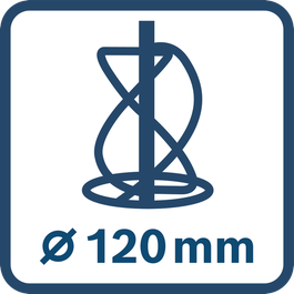 For mixing paddles up to Ø120 mm