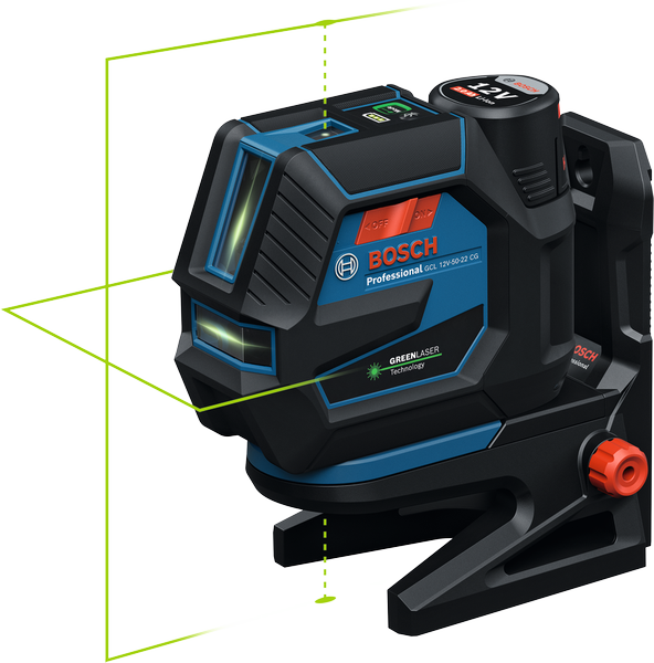 Bosch GCL 12V-50-22 CG laser leveling tool with green laser.