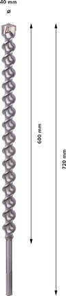 PRO SDS-max-7 Drill Bit, 40x600x720 mm PRO SDS-max-7 Drill Bit, 40x600x720 mm